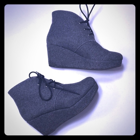 BCBGeneration Shoes - BCBGeneration Kenan Gray Wedge Ankle Booties 8